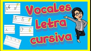 Cómo ESCRIBIR ✅ las VOCALES Mayúsculas y minúscula 👉 CURSIVA [upl. by Brendin748]