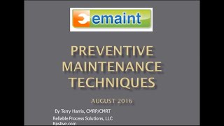 Best Practices Webinar Preventive Maintenance Techniques [upl. by Allicsirp534]