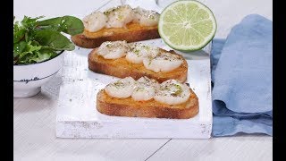 Recette facile de crostini de Saint Jacques [upl. by Hanej]