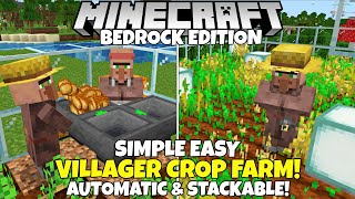 Minecraft Bedrock Automatic Villager CROP FARM Cheap amp Easy MCPE Xbox Ps4 PC [upl. by Dnomayd]