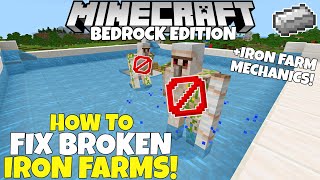 Minecraft Bedrock How To Fix Your BROKEN IRON FARMS Tutorial MCPE PC Xbox PS4 [upl. by Seeto]