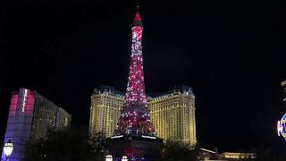 Eiffel Tower Light Show at Paris Las Vegas Casino [upl. by Refenej511]