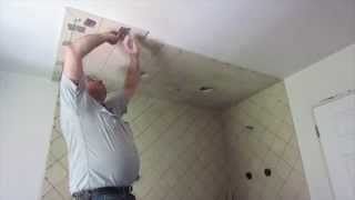 How to install tile on a ceiling [upl. by Alejna200]