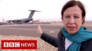 On the tarmac at Kabul airport in Afghanistan  BBC News [upl. by Aibos]