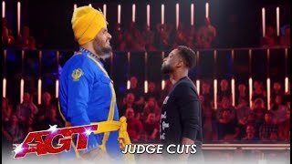 Bir Khalsa Indian Danger Act Nearly KILL Each Other On Stage  Americas Got Talent [upl. by Boles]