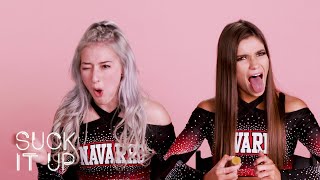 Netflix Cheer Stars Lexi amp Morgan Spill All Their Navarro Secrets In This Sour Candy Game [upl. by Bria]