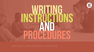 Writing Instructions and Procedures [upl. by Nodmac]