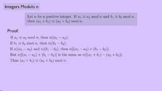 Abstract Algebra 1 Integers Modulo n [upl. by Monro]