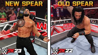 WWE 2K23 Vs WWE 2K22 Finishers Comparison [upl. by Nart732]