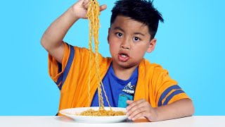 Spicy Noodle Challenge  Kids Try  HiHo Kids [upl. by Luciano]