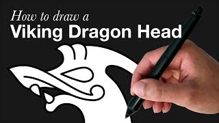 How to Draw a Viking Age Dragon Head — Ringerike Style [upl. by Anavas576]