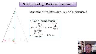 Berechnungen im gleichschenkligen Dreieck [upl. by Yhtimit]