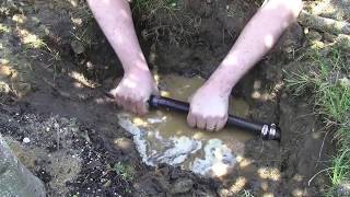 How To Repair A Broken Leaking Black Plastic Polyethylene Underground Sprinkler Line In Your Yard [upl. by Llerrah]