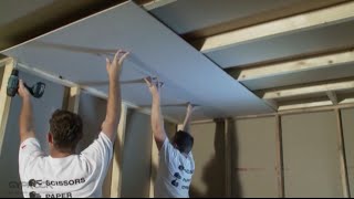 How to Install Plasterboard Part 3 Ceilings and Walls [upl. by Verlie]