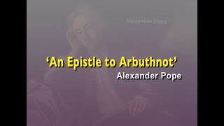 An Epistle to Arbuthnot by Alexander Pope swayamprabha CH01SP [upl. by Anabel]