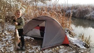 Winter Camping in Desert Snow Storm  2 Day Fishing Camp Catch amp Cook [upl. by Zebadiah725]