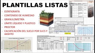 MECANICA DE SUELOS  PLANTILLAS DE ESTUDIOS DE SUELOS  COMPLETO INGENIERO DE CRISTO [upl. by Bithia]