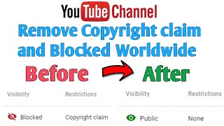 How to remove Copyright Claim Blocked World Wide and Monetize Video  Technical Sabak [upl. by Atsyrt]