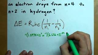 Energy Released ΔE for electron in Hydrogen Atom [upl. by Lossa]