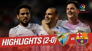 Resumen de Málaga CF vs FC Barcelona 20 [upl. by Esirec]