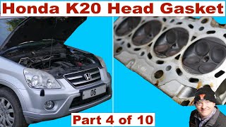 Part 4  Honda CRV 2 litre K20 A4 Head Gasket Repair up to removing the Cylinder Head Gasket [upl. by Dat]