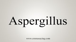 How To Say Aspergillus [upl. by Nero]