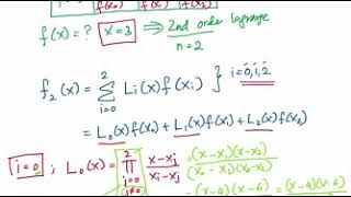 W113 Example for Second order Lagrange Interpolating Polynomials [upl. by Ahsaten]