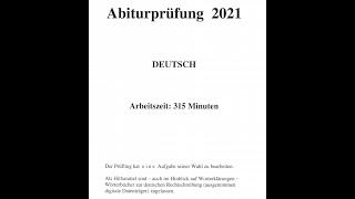 Das kam im Deutsch Abitur 2021 dran  Vorstellung der Aufgaben und Diskussion [upl. by Ripleigh]