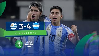 URUGUAY vs ARGENTINA 34  RESUMEN  CONMEBOL SUB20  FASE DE GRUPOS [upl. by Lamag]