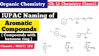 IUPAC naming of Aromatic Compounds  Benzene ring  Class 11 Chemistry [upl. by Htiekel]