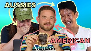 Aussies Watch Americans Try Aussie Snacks [upl. by Winnick187]