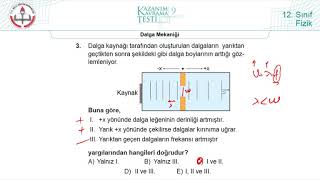 12Sınıf MEB Fizik Kazanım Kavrama Testi9 Dalga Mekaniği 20182022 pdf [upl. by Lovmilla]