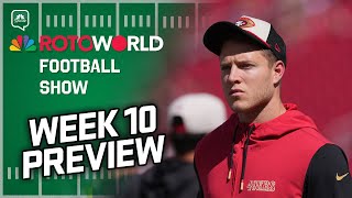 Week 10 Preview Christian McCaffrey’s Potential Return  More  Rotoworld Football Show FULL SHOW [upl. by Nhor]