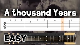 Christina Perri  A Thousand Years  EASY Guitar tutorial TAB [upl. by Aerised]