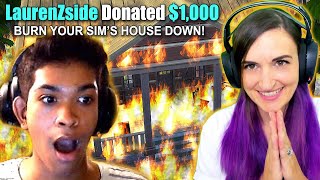 I Donated 1000 For Him to BURN HIS SIM HOUSE DOWN [upl. by Anerev]