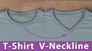 How to Alter a TShirt to Create a V Neckline [upl. by Nyrek]