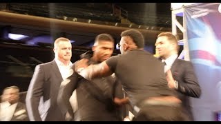 HEAVYWEIGHT BEEF  JARRELL BIG BABY MILLER SHOVES ANTHONY JOSHUA AS TEMPERS FLARE IN NEW YORK [upl. by Beitch227]