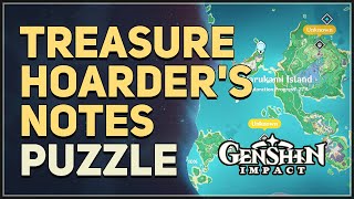 Treasure Hoarders Notes Puzzle Genshin Impact Watatsumi Island [upl. by Yelsek]