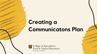 Creating a Communications Plan [upl. by Tjon]