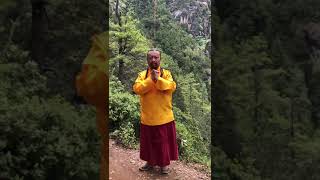 Guru Rinpoche Mantra Mudras  Khenchen Lama Rinpoche in Paro Taktsang [upl. by Kcirreg]