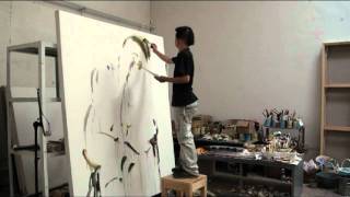 LIU ZHENGYONG  Galerie DOCK SUD  Peinture  Atelier  part 1 [upl. by Nosittam]