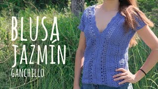 Tutorial Blusa Jazmín Fácil y Rápida Ganchillo  Crochet  Lanas y Ovillos [upl. by Garnette]