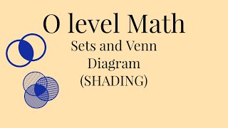 O level Math  Sets and Venn Diagram Shading [upl. by Alverta]