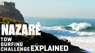 Nazaré Big Wave Tow Surfing Challenge Explained  GUINNESS WORLD RECORDS COULD BE BROKEN [upl. by Drice]