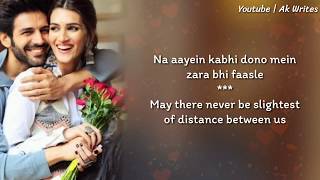 Duniya Lyrics With English Translation  Luka Chuppi  Kartik Aaryan Kriti Sanon  Akhil  Dhvani B [upl. by Anahpos146]