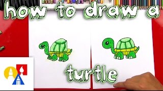 How To Draw A Cartoon Turtle [upl. by Ettevy]