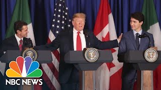 President Donald Trump Signs USMCA Trade Deal With Mexico Canada To Replace NAFTA  NBC News [upl. by Eibob973]