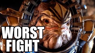 MASS EFFECT ANDROMEDA  Worst Fight Scene  Terrible Krogan Fight [upl. by Olecram]