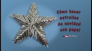 Cómo hacer estrellas de navidad con papel  How to make christmas stars with paper [upl. by Styles770]