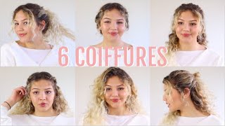 6 COIFFURES FACILES CHEVEUX BOUCLÉS [upl. by Woodford195]